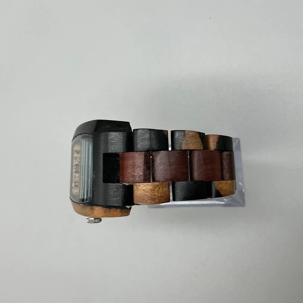 Tense Wooden Collection Mens Watch 35mm Beige Dial Wood Bracelet Date 6.75